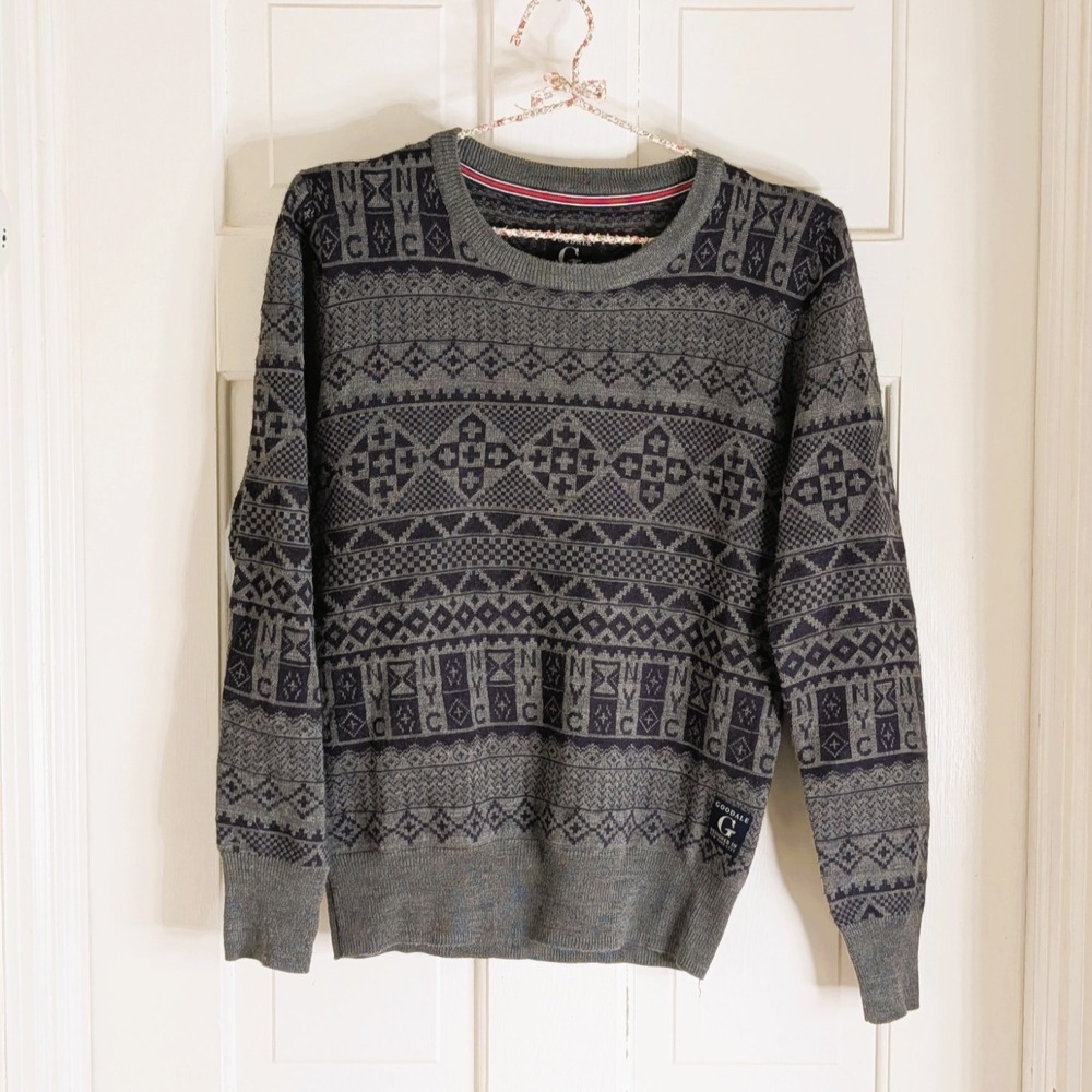 Goodale Made in NYC Sweater Size Small Tribal NYC Hourglass Print